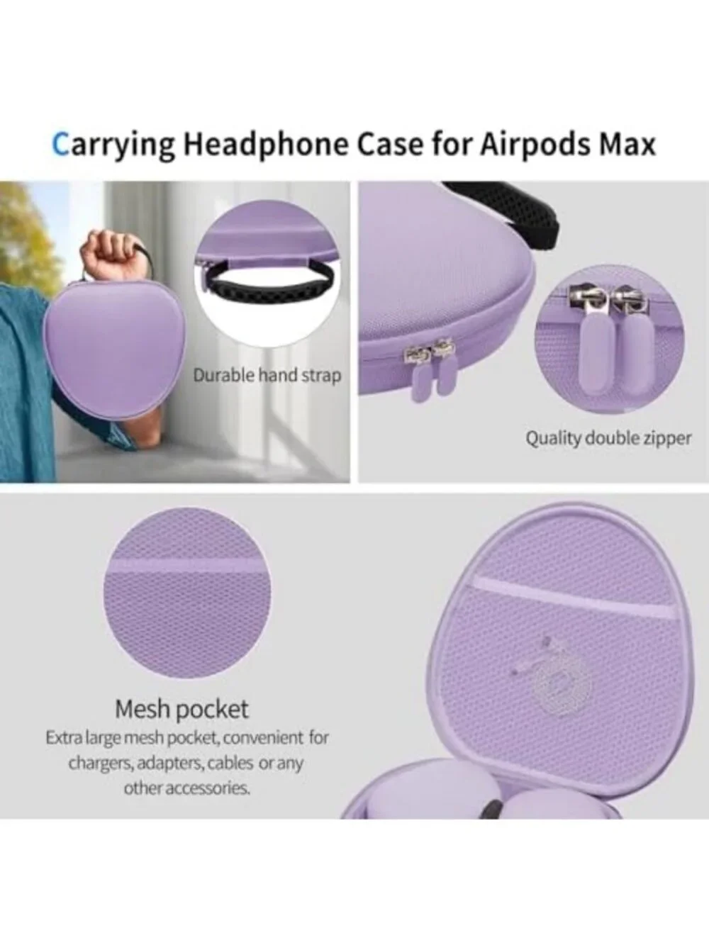Travel Hard Case for AirPods Max 2 | Sleep Mode Support & Silicone Earpad Cover